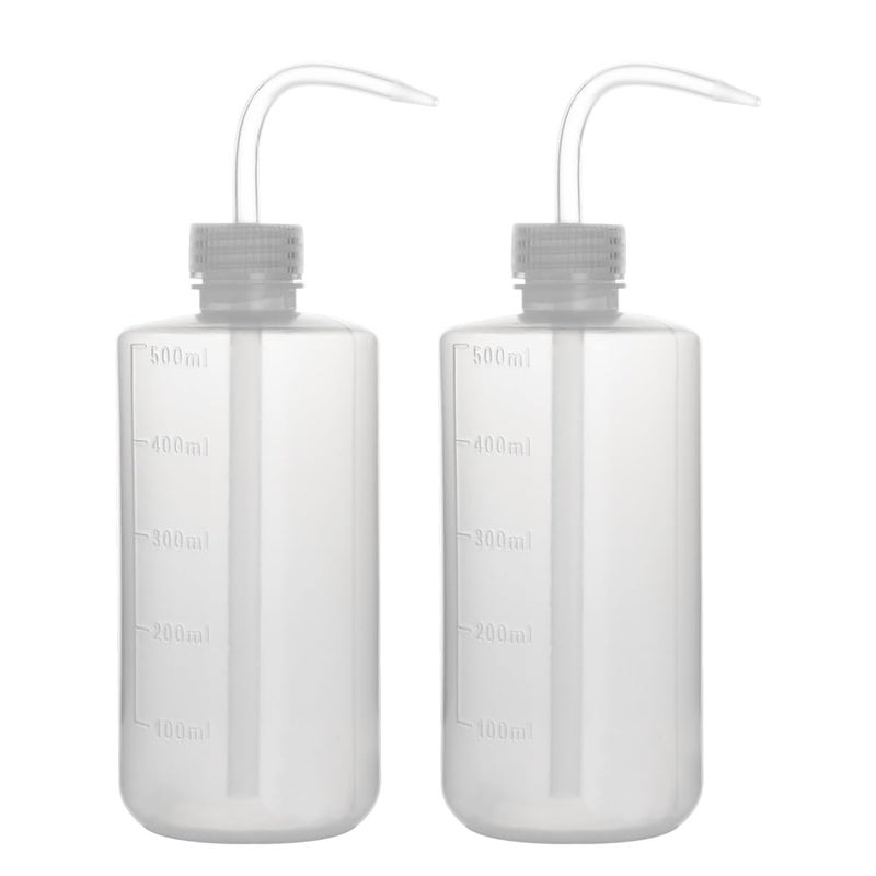 stonylab Chemical Wash Bottle, 2-Pack Plastic Safety Lab Squeeze Wash Bottle, LDPE with Narrow Mouth, 500 ml (16 oz)/2 Bottle - Image 1